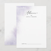 Waterverf was | Paars huwelijk Advieskaart (Voorkant / Achterkant)