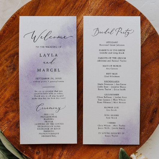 Waterverf was | Paarse bruidpartijen Programma