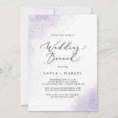 Waterverf was | Paarse bruiloft Brunch Kaart (Voorkant)