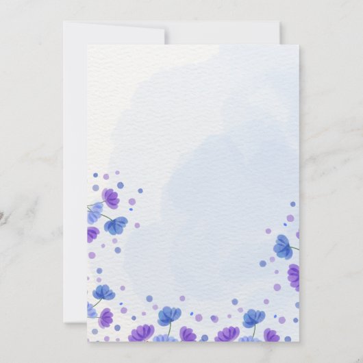 Waterverf was | Paarse uitnodiging tot weddenschap (Achterkant)