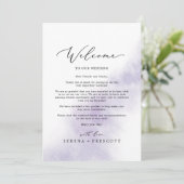 Waterverf Was Paarse Welkomstbrief en reisroute (Staand voorkant)