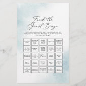 Waterverf Wassen | Blauw Vind het Gast Bingo Spel Flyer (Voorkant)