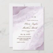 Waterverf Wassen | Paarse elegante bruiloft Kaart (Voorkant)