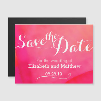 Waterverf Wassen Rood Roze Save the date Magnetische Uitnodiging