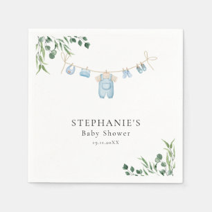 Waterverf Wasserij Blauw Baby shower Servet