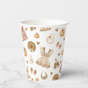 Waterverf Wasserij Herfst Boho Baby shower Papieren Bekers