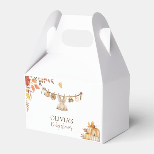 Waterverf Wasserij Herfst Boho Greenery Baby showe Bedankdoosjes (Voorkant Zijde)