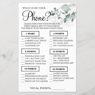 Waterverf Wat staat er op je telefoon Spelkaart vo Flyer