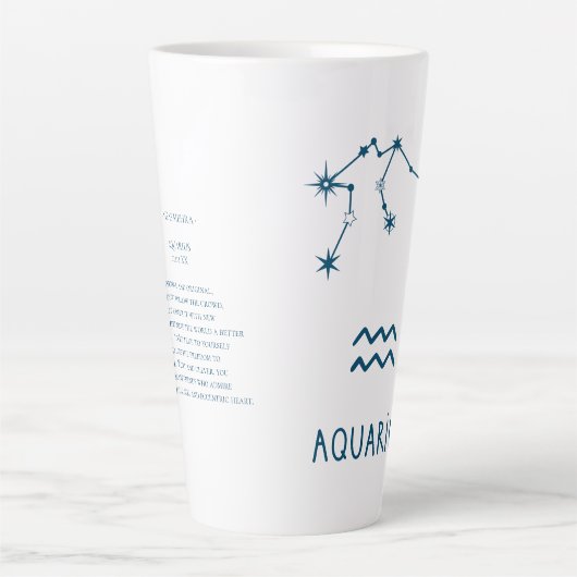 Waterverf Waterman Astrologie Zodiac | Monogram Co Latte Mok (Voorkant)
