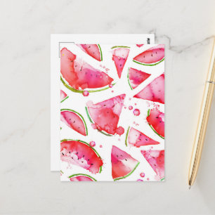 Waterverf Watermeloen 1 Briefkaart