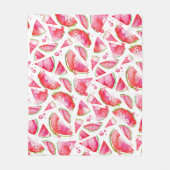 Waterverf Watermeloen 1 Fleece Deken (Voorkant)