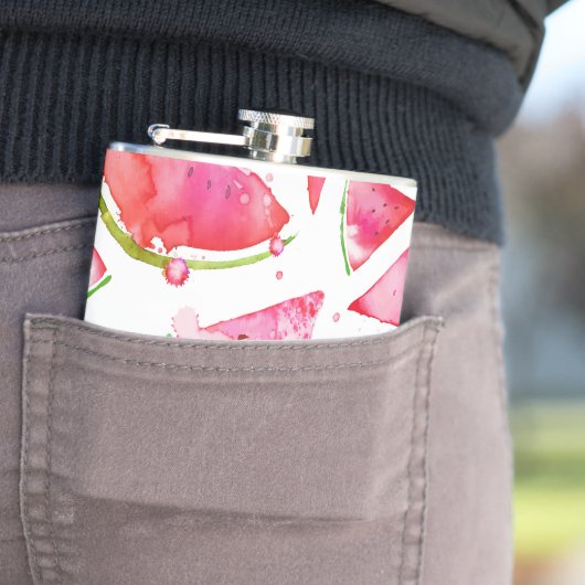 Waterverf Watermeloen 1 Heupfles (Voorbeeld)