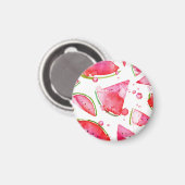 Waterverf Watermeloen 1 Magneet (Voorkant / Achterkant)