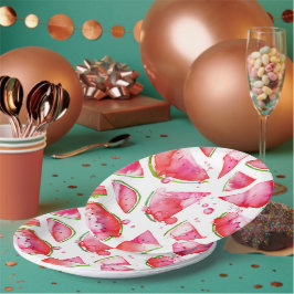 Waterverf Watermeloen 1 Papieren Bordje