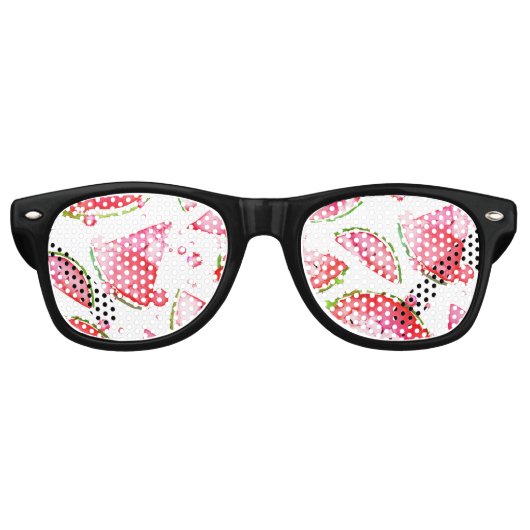 Waterverf Watermeloen 1 Retro Zonnebril (Voorkant)