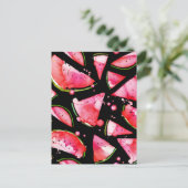 Waterverf Watermeloen 2 Briefkaart (Staand voorkant)