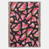 Waterverf Watermeloen 2 Deken (Voorkant Verticaal)