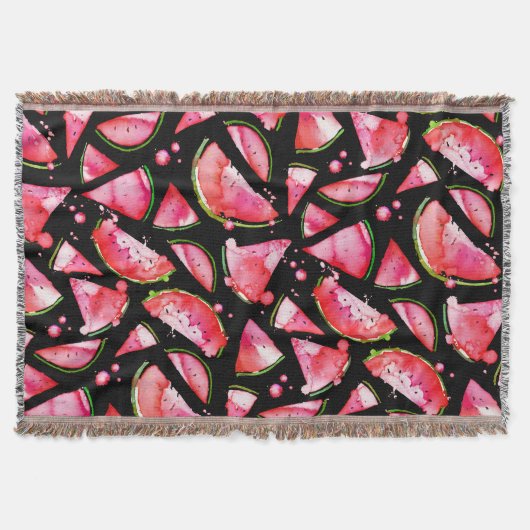 Waterverf Watermeloen 2 Deken (Voorkant)