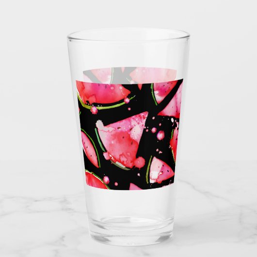 Waterverf Watermeloen 2 Glas (Voorkant)