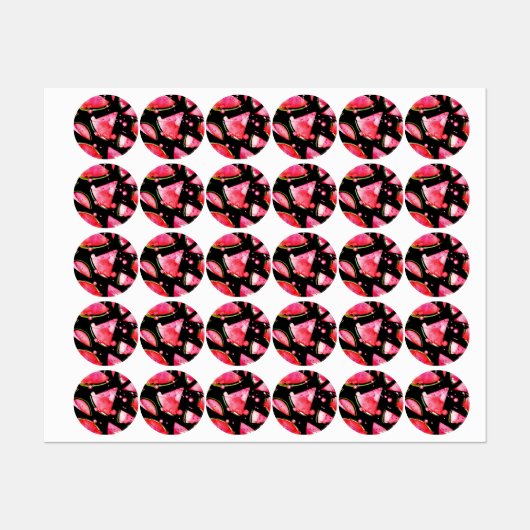 Waterverf Watermeloen 2 Labels (Vel)