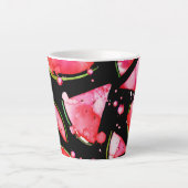 Waterverf Watermeloen 2 Latte Mok (Voorkant)