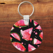 Waterverf Watermeloen 2 Sleutelhanger (Voorkant)