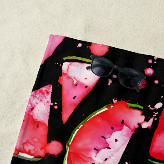 Waterverf Watermeloen 2 Strandlaken (In situ)