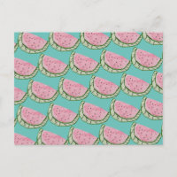 Waterverf Watermeloen Doodles Geschilderd Patroon 