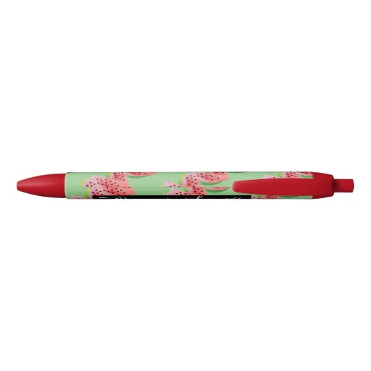 Waterverf Watermeloen Fruit rood groen Zwarte Inkt Pen (Achterkant)