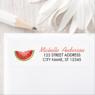 Waterverf Watermeloen Fruit Zomer Retouradres Etiket