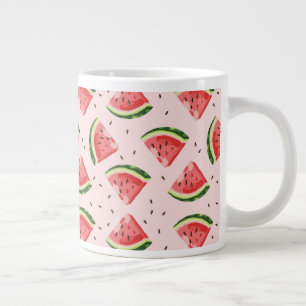 Waterverf Watermeloen Fruitpatroon Extra Grote Beker