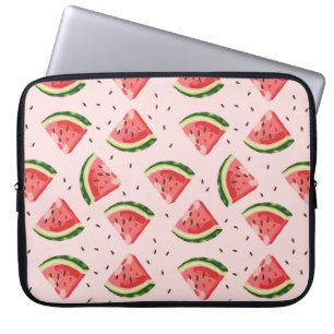 Waterverf Watermeloen Fruitpatroon Laptop Sleeve