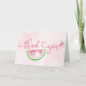 Waterverf Watermeloen Roze Fruit Bedankkaart (Voorkant)