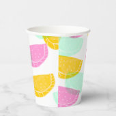 Waterverf Watermeloen Roze Groen Geel Patroon Papieren Bekers (Rechts)