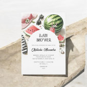 Waterverf Watermeloen Roze Zomer Baby shower Kaart