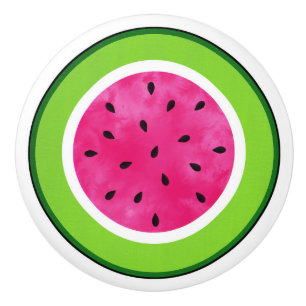 Waterverf Watermeloen Slice-Onderzetter Keramische Knop