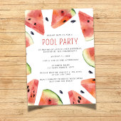 Waterverf Watermeloen Zwembad Party Invitation Kaart