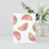 waterverf watermeloenslakken briefkaart (Staand voorkant)