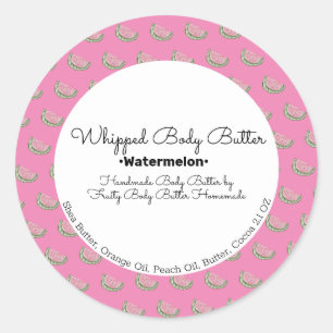 Waterverf Watermelon Bath Branding Packaging Ronde Sticker
