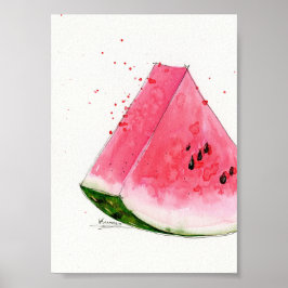 Waterverf, Watermelon Kitchen art Poster