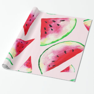 Waterverf Watermelon Slice Pattern Cadeaupapier