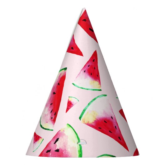Waterverf Watermelon Slice Pattern Feesthoedjes (Links)