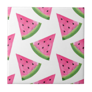 Waterverf Watermelon Wedge Patroon Tegeltje