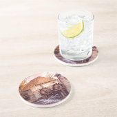 Waterverf watermolen Schilderen door Farida Greenf Zandsteen Onderzetter (Zijkant)