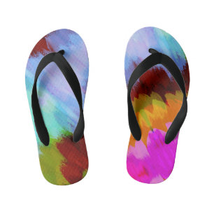 Waterverf waterval, natuur 2 kinder teenslippers