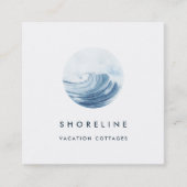 Waterverf Wave Logo Vierkante Visitekaartje (Voorkant)
