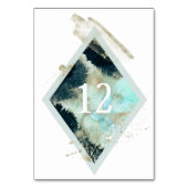 Waterverf Waves Elegant Wedding Table Kaart (Achterkant)