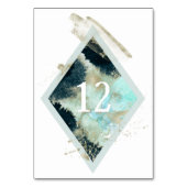 Waterverf Waves Elegant Wedding Table Kaart (Voorkant)