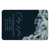 Waterverf Waves Gold Wedding Wijzig de datum Magneet (Horizontaal)