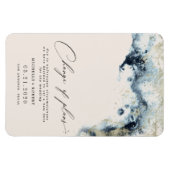 Waterverf Waves Gold Wedding Wijzig de datum Magneet (Horizontaal)